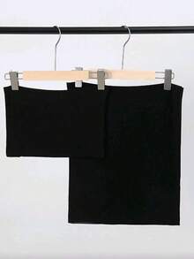 2pcs Women Scarf & Cap Set, Versatile Underscarf Cap Combo, Hijab Middle East Abaya Accessory, Elastic Underscarf Cap & Chiffon Scarf Casual Set - Black - View 6