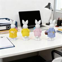 Cozy Knit Easter Bunny Figurines – Perfect Spring Home Accent - 4pcs - View 5