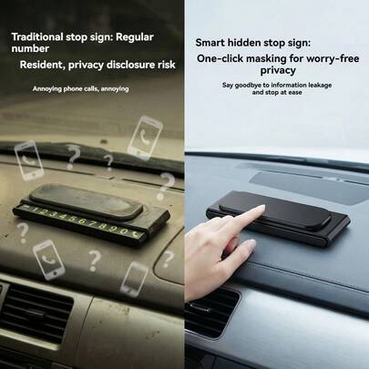 Placa de número de estacionamiento temporal para automóvil, placa de teléfono de reubicación de automóviles de alta gama, accesorios de decoración interior de automóviles