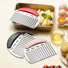 不锈钢薯条切割器，蔬菜切片器，面团切片器，适用于将薯条、蔬菜、面包、糕点切成条状和片状，家用和餐厅厨房工具 - 彩色 - 查看 1