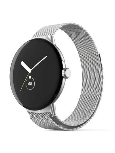 1PC Unisex Silver Magnetic Milanese Mesh Loop Adjustable Breathable Stainless Steel Watch Band Strap Bracelet Wristband Compatible With Watch 4/3/2/1 (41mm) Fashion Stainless Watch Band Compatible With Watch 1/2/3/4 For Daily Business Office Sport Casual Wear Great Gifts For Business Partners Birthday, Christmas, Holiday Replacement Belt With Magnetic Buckle Design Metal Link Accessories Jewelry Style Wrist Strap For Men Women Sporty Fashionable Elegant Watchband