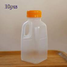 10pcs/Set Transparent Tape Lid 320/500ml Large Capacity Water Bottle, Household Milk Beverage Bottle, Outdoor Picnic Camping Hot Drink, Cold Drink, Milk Tea, Yangzhi Ganlu Juice Beverage, Sealed Bottle - Multicolor - View 9