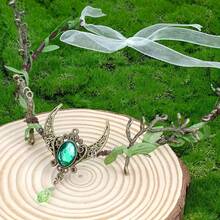 Witch, Moon Goddess Headband, Halloween Cosplay Costume Headpiece, Bridal Hair Hoop - Multicolor - View 8