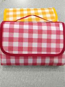 1pc Outdoor Picnic Mat, Portable Camping Pad, Waterproof Beach Blanket, Tent Ground Mat, Waterproof Lawn Mat, Indoor & Outdoor Family Game Travel Rug (Please Refer To The Image Description) - Red - View 5