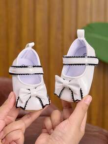 Infant Girl Shoes Suitable For 0-1 Year Old, Princess Style Anti-Slip Casual Walking Shoes - White - View 9