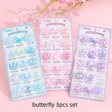 可爱球形动物摇摆贴纸 梦幻水晶蝴蝶3D摇摆贴纸 - 彩色 - 查看 9