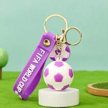1pc Cartoon Football Keychain Small Pendant World Cup Souvenir Keychain Football Backpack Pendant Small Gift ,New Year's Gift, Valentine's Day Gift, Easter Gift,Stochastic Style(Stochastic Style) - Multicolor - View 9