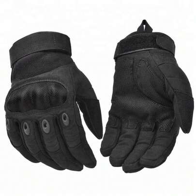 1 Pair Tactical Gloves For Men Shooting Gloves Hard Shell Knuckle Protection Leather Palm Motorcycle Gloves For Riding Airsoft Gloves For Paintball Climbing Training