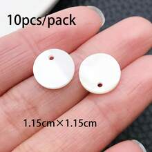 10/24Pcs Mixed Style Shell Charms - Heart Star Cross Moon Pendants For Bracelet & Keychain - White - View 22