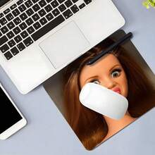Interesting Expression Design Square Mouse Pad, Eye-Catching Desktop Decor Protective Pad, Rubber Non-Slip Edged Work Mat, Small Size Suitable For Laptop, Desktop Computer Gaming, Work, Daily Use - View 7