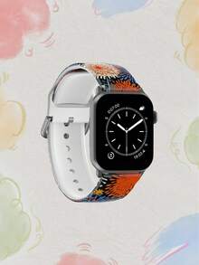 1 pièce Bracelet de montre de remplacement en silicone souple, élastique et respirant, avec motif coloré de feux d'artifice, compatible avec les montres connectées , Honor, de 38 mm à 49 mm. Bracelet de montre à la mode et décontracté, convenant aux hommes et aux femmes, compatible avec Apple Watch Ultra SE/11/10/9/8/7/6/5/4/3/2/1 - Multicolore - Voir 3