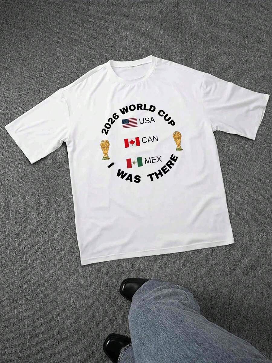 United World Cup Football T-Shirt White World Cup Trophy And Stars Graphic Print For Sports Fans And Events - Trắng 12 - Xem 1