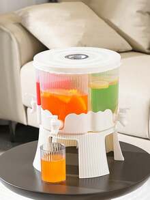 1pc 4-Compartment Rotating Cold Water Dispenser With Faucet, Refrigerator Partition Chilled Water Pitcher, Home/Office/Party Juice/Beverage Dispenser - White - View 7