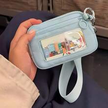 Women's Compact Card Holder Wallet, Outdoor Portable New Style Small Zipper Coin Purse - Baby Blue - View 2
