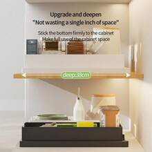 Hole-Free Sliding Rail Pull-Out Kitchen Sink Basket Cabinet Sliding Rail Drawer Storage Rack (With Double-Sided Adhesive Pads) - Multicolor - View 5
