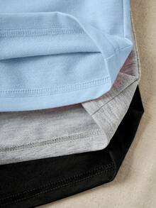 3pcs Solid Color Elastic Waist Sports Shorts - Multicolor - View 6