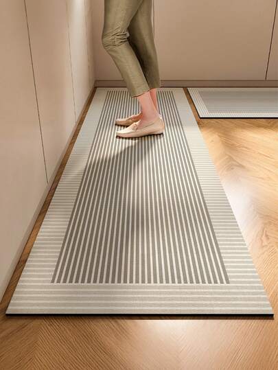 1件日式极简风格地毯，现代简约设计，奶油色，奢华质感，适用于餐厅、走廊、浴室、厨房，家居装饰，春夏节日装饰