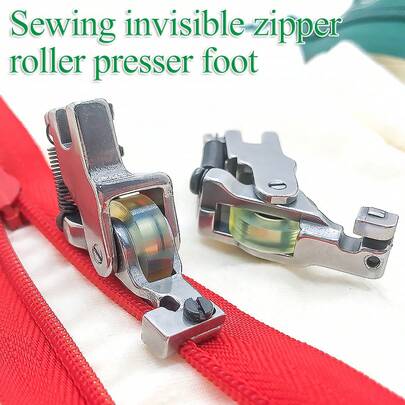 Prensatelas ajustable para máquina de coser, prensatelas para cremallera invisible, tornillo ajustable, suave y resistente a las arrugas