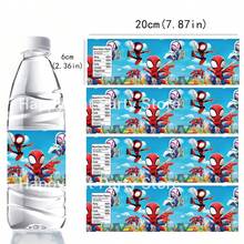 Marvel 10张主题水瓶标签 - 生日水瓶包装纸，派对用品，适用于生日派对和主题活动 - 彩色 - 查看 8