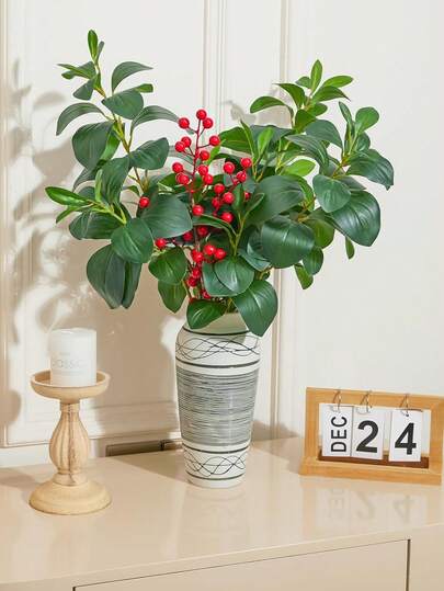 1/2/3/4pcs 27.6 Inch Artificial Eucalyptus Leaves, Faux Eucalyptus Branches For DIY Floral Wall, Scene Decoration, Living Room Bedroom Vase Flower Arrangement, Wedding, Party, Tabletop Decor. Suitable For Autumn/Winter Decor, Home, Kitchen, Wedding, Dining Table, Centerpiece, Office, Garden, Outdoor Decoration.