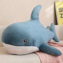 逼真海洋鲨鱼毛绒玩具，柔软填充动物玩偶，大白鲨毛绒玩具，虎鲨枕头，腿枕，儿童玩偶，生日/圣诞节/情人节礼物。 - 彩色 - 查看 8