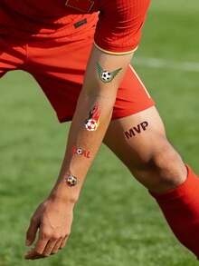 6pcs/Set,Tattoo Tattoos,Football,World Cup,Football Face Stickers,Football Arm,Semi Permanent Tattoo,Tattoo Fake,Hand Tattoo,Fake Tattoos,Fake Tattoo,Temporary Tattoos,Tattoo Supplies,Tattoo Kit,Tattoo Stickers,Tattoo Waterproof Long Lasting,Tatooes For Women,Back Tattoo,Arm Tattoo,Tattoos On The Legs,Festival,Rave - Multicolor - View 4