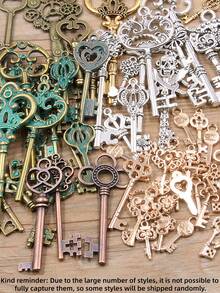 30克/包 随机钥匙吊坠饰品，电镀合金首饰制作配件（各种钥匙款式随机发货） - 彩色 - 查看 8