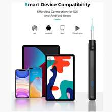 2-In-1 Ear Wax Removal Camera | Ear Cleaning Tool With Illumination Light, Ear Cleaner With Camera Otoscope, Ear Wax Removal Kit With Tweezers And Magnifier, Visual Dropper Cleaning Set, Home Ear Nose Throat Examination Tool - Black - View 9