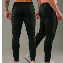 Men's Dry Fit Spandex Pants For Training And Running. Men's Dry Fit Pants For The Gym, Training, Running, And Fitness. - Black/lead - View 4