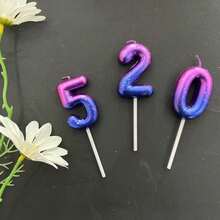 1个紫色和蓝色渐变数字0-9创意浪漫派对梦幻渐变蜡烛 - 查看 5