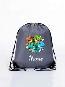 This Customized Drawstring Large Capacity Backpack Features A Dinosaur Print Pattern, Very Suitable For Sports Or Cycling. You Can Also Customize It With Your Name Or Holiday Greetings Printed On It. - Multicolor - View 21