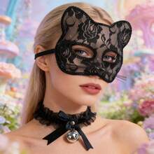 1pc Gothic Cat Face Mask, Sexy Gothic Costume Suitable For Masquerade Ball, Role Play, Halloween Party - Elegant Mask - Multicolor - View 1