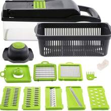 16 In 1 Multifunctional Vegetable Chopper Fruit Slicer Peeler Food Cutter Kitchen Tool - Grey - View 10