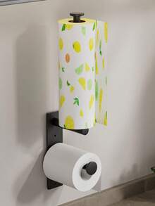 1PC Multi-Functional, Drill-Free Wall-Mounted Tissue Holder Is Suitable For Home Bathrooms, Hotels, Kitchens, And RVs. It Can Hold Rolls Of Paper, Watches, And Other Small Items. - Multicolor - View 9