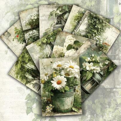 DANPERJI Bộ 20 bưu thiếp minh họa thực vật cổ điển - Không phải nhãn dán - Giấy scrapbooking 4x6 inch, với hình vẽ thực vật kinh điển, thích hợp cho việc viết nhật ký, làm đồ thủ công và trang trí cắt dán (Quà tặng cho người đam mê scrapbooking)