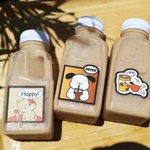 10pcs/Set Transparent Tape Lid 320/500ml Large Capacity Water Bottle, Household Milk Beverage Bottle, Outdoor Picnic Camping Hot Drink, Cold Drink, Milk Tea, Yangzhi Ganlu Juice Beverage, Sealed Bottle - Multicolor - View 2