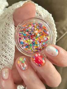 Y2K Style Japanese Nail Art Decorations, Colorful 3D Pentagram Design, Cute & Versatile, Fashionable Artistic Accessories Suitable For Parties, Valentine's Day, Dates, Trips, DIY Nail Art Decorations, Nail Supplies Nails - Multicolor - View 5