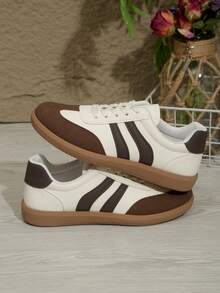 2026 New Women's Flat Casual Sneakers, Round Toe Lace-Up Outdoor Versatile Lightweight Trainers, Comfortable Spring/Autumn Casual Shoes, Retro Style Vulcanized Shoes, Fashionable All-Season - Brown - View 6