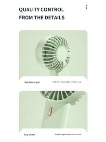 MEET SUN 便携式迷你手持风扇 + 500mAh 可充电电池 + 登山扣 + Type-C 充电 + 三档风速 + 静音睫毛风扇/化妆工具 + 旅行必备 - 手持 - 查看 9