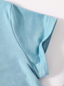 男童太阳系行星图案印花短袖T恤，夏季款 - 霧霾藍 - 查看 6