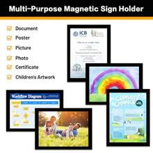 Magnetic Sign Holder A4 20Pack Magnetic Display Frame For Fridge Whiteboards And Metal Surfaces Photo Frame Document Paper Holder Blackoll - Black - View 6