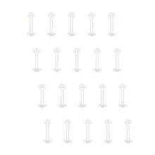 20个透明唇钉唇钉杆固定器6/8/10/12mm透明柔性耳骨耳屏穿孔杆 - 無色 - 查看 5
