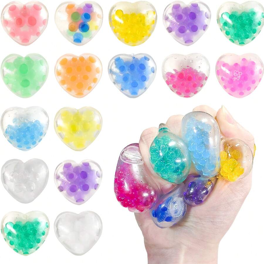 58 quả bóng bóp mini, bóng giảm căng thẳng nhiều màu sắc, bóng hình trái tim, bóng đồ chơi, bóng giảm áp dùng để bỏ vào túi quà, quà tặng Giáng sinh, Ngày lễ tình nhân, quà tặng tiệc tùng, quà sinh nhật, đồ bỏ vào túi quà, kiểu dáng và màu sắc ngẫu nhiên.