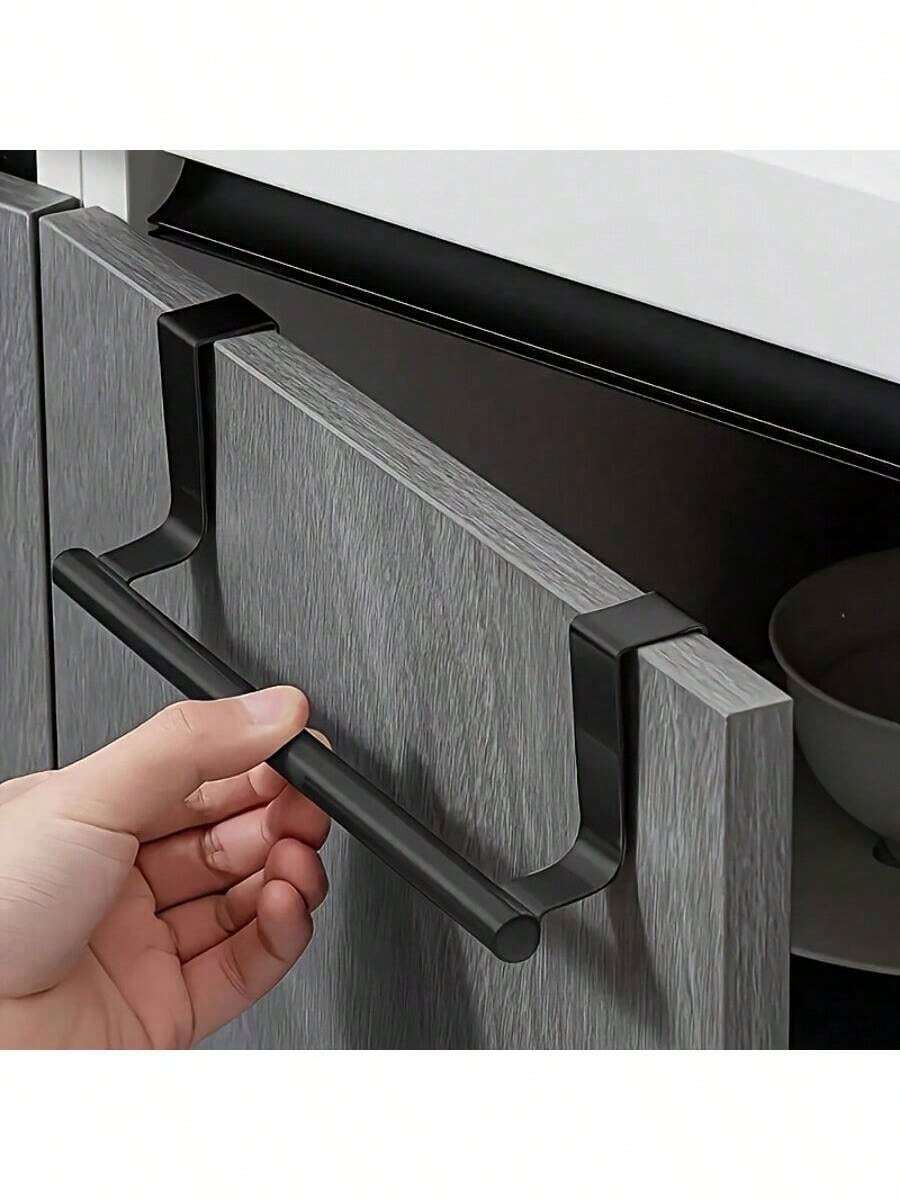 1pc Stainless Steel Towel Rack, No Drilling Required, Wall-Mounted Towel Holder & Storage Shelf For Bathroom, Kitchen, Home
