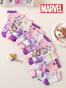 1/5/10 Pairs Kids Socks With Marvel Superhero Spider-Man Design, Boys' Mid-Calf Socks, Korean Cartoon Style, Girls' Socks, Spring/Summer - Multicolor - View 1