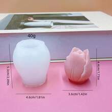 1 buc matriță din silicon cu piatră aromatică pentru lalele, matriță decorativă din piatră parfumată DIY lucrată manual, modele multiple, antiaderentă și ușor de demolat - alb - Vizualizare 2