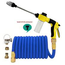 1 Set 3X Expandable Soft Hose, High Pressure Burst-Proof Tap Water Hose, Portable Garden Retractable Water Pipe - A - View 11