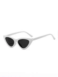 1 Pair Fashionable Triangle Glasses, Suitable For Daily Wear And Photography - White - View 2