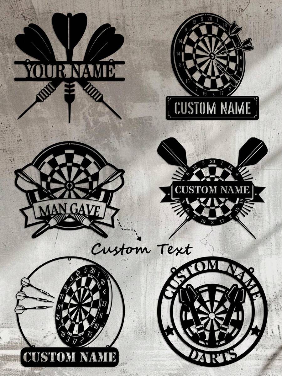 1 pieza Decoración de pared de metal personalizada para juego de dardos, logotipo con nombre personalizado de jugador de dardos, regalo para amantes de los dardos, regalo personalizado de diana de dardos, decoración de pared de metal para club de dardos, letrero de diana de bar, decoración de sala de juegos, decoración de garaje, decoración del hogar, decoración de pared, decoración de habitación, decoración de sala de estar, regalo de Navidad