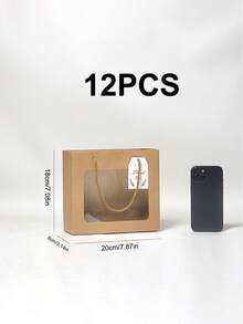 1/2/6/12 túi quà tặng có cửa sổ trong suốt, túi quà màu nâu, túi quà màu trắng, túi quà cỡ nhỏ, thích hợp cho sinh nhật, tiệc cưới, cửa hàng hoa, Giáng sinh, Ngày lễ tình nhân, Ngày của Mẹ, lễ tốt nghiệp, đóng gói & lưu trữ. - màu nâu - Xem 16